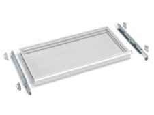 Cassetto estrazione telescopica porta boccole NC 908x449x85mm frontale 100mm, portata 100Kg