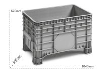Cassone sovrapponibile Fami 1040x640x670mm in PE-HD, 285lt