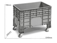 Cassone industriale Fami 1040x640x780mm in PE-HD con ruote, 285lt