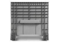 Cassone industriale Fami 1200x800x800mm in PE-HD con traverse, 550lt