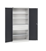 Armadio ante battenti Fami Perfom 1023x555x2000mm con 4 ripiani e 3 cassetti, portata 800 Kg