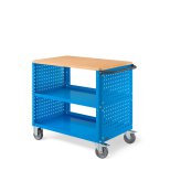 Carrello a tre ripiani Clever Large Fami piano in legno, portata 300kg + 2 pannelli forati