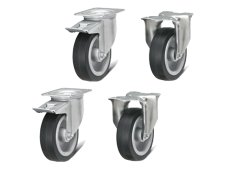 Kit ruote gomma elastica Ø125 mm per carrelli Fami Bin Cart (4pz)