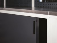 Arredo modulare Fami GARAGE030 piano acciaio con armadio ante scorrevoli, 1428mm