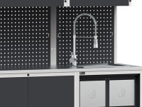 Arredo modulare Fami GARAGE038 con lavandino, armadio ad anta e vano rifiuti, 1734mm