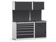 Arredo modulare Fami GARAGE046 piano gommato, cassettiera e armadio tecnico, 1734mm