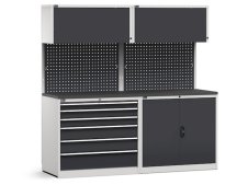 Arredo modulare Fami GARAGE048 piano gommato, cassettiera e armadio, 2040mm