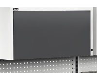 Parete attrezzata Fami Work Look 2000x373x1063mm grigio con 2 pensili, 16 contenitori e 60 ganci