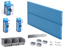 Parete porta attrezzi Fami Work Look 1438x275x608mm blu con accessori e 3 contenitori