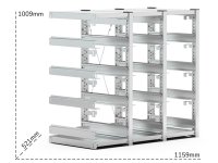 Scaffalatura aggiuntiva laterale Fami ST1206 1159x521x1009mm, attacco a struttura ST1205