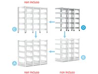 Scaffalatura aggiuntiva Fami ST1208 1138x521x1048mm, attacco a struttura ST1206 e ST1207
