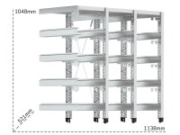 Scaffalatura aggiuntiva Fami ST1208 1138x521x1048mm, attacco a struttura ST1206 e ST1207