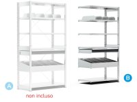 Scaffalatura aggiuntiva Fami ST1025 1028x521x2011mm, attacco a struttura ST1024