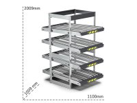 Scaffale dinamico a rulli Fami Kanban FIFO ST1102 1100x1009x2009mm a 4 telai inclinati