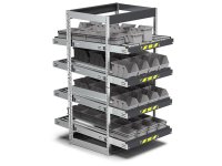 Scaffale dinamico a rulli Fami Kanban FIFO ST1101 1100x1509x2009mm a 4 telai inclinati
