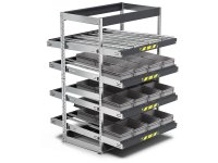 Scaffale dinamico a rulli Fami Kanban FIFO ST1402 1400x1509x2009mm a 4 telai inclinati