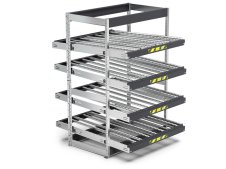 Scaffale dinamico a rulli Fami Kanban FIFO ST1402 1400x1509x2009mm a 4 telai inclinati