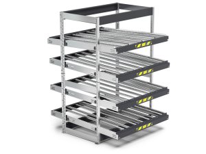 Scaffale dinamico a rulli Fami Kanban FIFO ST1402 1400x1509x2009mm a 4 telai inclinati