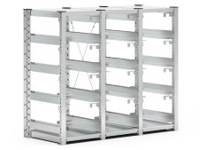 Scaffale con guide a slitta Fami ST1205 1209x521x1009mm per contenitori a bocca di lupo