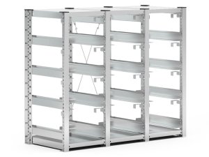 Scaffale con guide a slitta Fami ST1205 1209x521x1009mm per contenitori a bocca di lupo