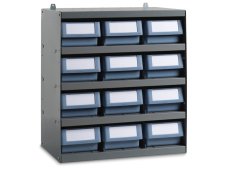 Scaffale modulare a parete Fami 496x304x546mm con 5 ripiani e 12 cassette RK Box Classic