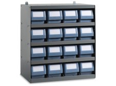 Scaffale modulare a parete Fami 496x304x546mm con 5 ripiani e 16 cassette RK Box Classic