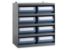 Scaffale modulare a parete Fami 496x304x546mm con 5 ripiani e 8 cassette RK Box Classic
