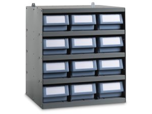 Scaffale modulare a parete Fami 496x404x546mm con 5 ripiani e 12 cassette RK Box Classic