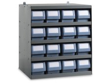 Scaffale modulare a parete Fami 496x404x546mm con 5 ripiani e 16 cassette RK Box Classic