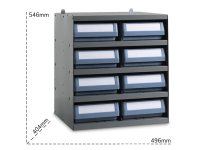 Scaffale modulare a parete Fami 496x404x546mm con 5 ripiani e 8 cassette RK Box Classic