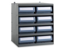 Scaffale modulare a parete Fami 496x404x546mm con 5 ripiani e 8 cassette RK Box Classic