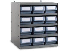Scaffale modulare a parete Fami 496x504x546mm con 5 ripiani e 12 cassette RK Box Classic