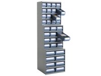 Scaffale modulare a parete Fami 496x504x546mm con 5 ripiani e 16 cassette RK Box Classic