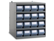 Scaffale modulare a parete Fami 496x504x546mm con 5 ripiani e 16 cassette RK Box Classic