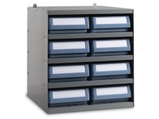 Scaffale modulare a parete Fami 496x504x546mm con 5 ripiani e 8 cassette RK Box Classic