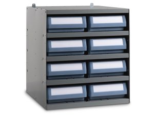 Scaffale modulare a parete Fami 496x504x546mm con 5 ripiani e 8 cassette RK Box Classic