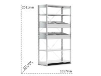 Scaffale per minuteria Fami ST1026 1057x321x2011mm a 6 piani con divisori