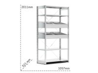Scaffale per minuteria Fami ST1028 1057x521x2011mm a 6 piani con divisori