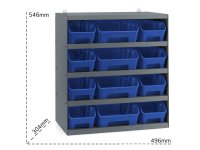 Scaffale portaminuteria Fami 496x304x546mm grigio scuro con 12 contenitori RK Box Air