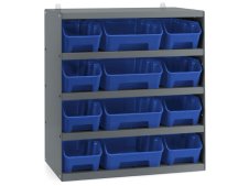 Scaffale portaminuteria Fami 496x304x546mm grigio scuro con 12 contenitori RK Box Air