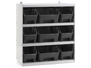 Scaffale portaminuteria Fami 496x304x546mm grigio chiaro con 9 contenitori RK Box Air