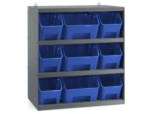 Scaffale portaminuteria Fami 496x304x546mm grigio scuro con 9 contenitori RK Box Air