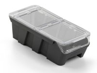 Scaffale per 9 contenitori RK Box Air Fami 496x304x546mm grigio chiaro con coperchi e frontalini