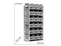 Scaffale a 6 piani Fami ST1053 1057x521x2131mm con 18 contenitori Picking Box Air