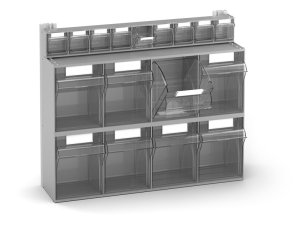Scaffale portaminuteria Fami Visual Box 602x190x500mm con 17 cassetti