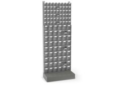 Scaffale portaminuteria Fami Visual Box 604x322x1600mm con base d'appoggio e 108 cassetti