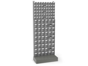 Scaffale portaminuteria Fami Visual Box 604x322x1600mm con base d'appoggio e 108 cassetti