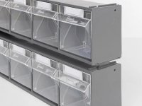 Scaffale portaminuteria Fami Visual Box 604x322x1600mm con base d'appoggio e 45 cassetti