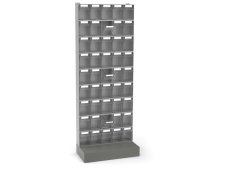 Scaffale portaminuteria Fami Visual Box 604x322x1600mm con base d'appoggio e 45 cassetti
