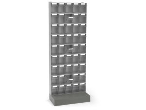 Scaffale portaminuteria Fami Visual Box 604x322x1600mm con base d'appoggio e 45 cassetti